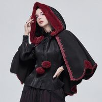 Vestes pour femmes l'hiver gothique épaissis de la cape lolita sur manteau