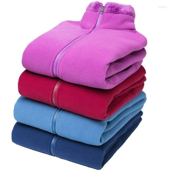 Chaquetas de mujer gruesa tela de lana al aire libre mujeres ropa deportiva caliente cardigan suelto chaqueta de gran tamaño femenina 2xl 3xl niñas invierno rosa mullido