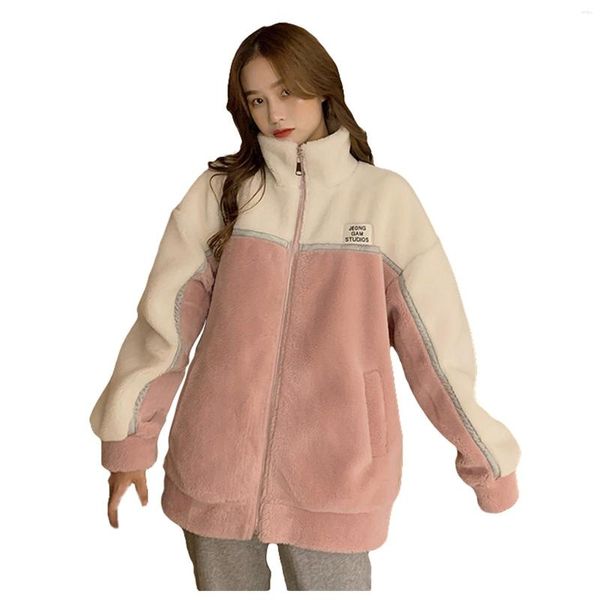 Vestes pour femmes, manteau épais, couleur unie, épissage, chaud, tendance, hiver, manches longues, ours, manteau de neige, veste surdimensionnée, vêtements d'extérieur