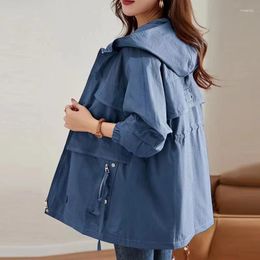 Frauenjacken Trenchcoat Frauen 2023 Frühling Herbst Koreanische Mid Lange Lose Mantel Windjacke Weibliche Oberbekleidung Grundlegende Futter