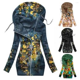 Chaquetas de mujer Abrigo de moda para mujer Chaqueta con capucha para mantener el calor Lavable Chaqueta térmica con estampado de mariposas de invierno