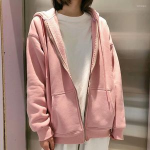 Damesjassen Unuth Girls Oversize Fleece Jacket 2023 Spring-Hutumn Fashion Ladies Dikke warme katoenen jassen Vintage vrouwen chic roze