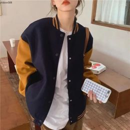 Damesjassen Vintage honkbaljack Dames Oversize Haruku-stijl Streetwear Y2k College Varsity Koreaanse mode-bommenwerperjas