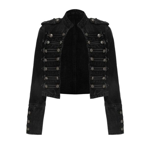 Chaquetas de mujer Vintage Black Denim Jacket Mujeres Punk Style E-Girls Streetwear Slim Short Jean Coat Ropa de moda para damas 2023Mujeres