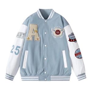 Damesjassen Vintage Hip Hop College Heren Harige Een Brief Borduren Bomberjas Varsity Jacket Vrouwen Baseball 230912