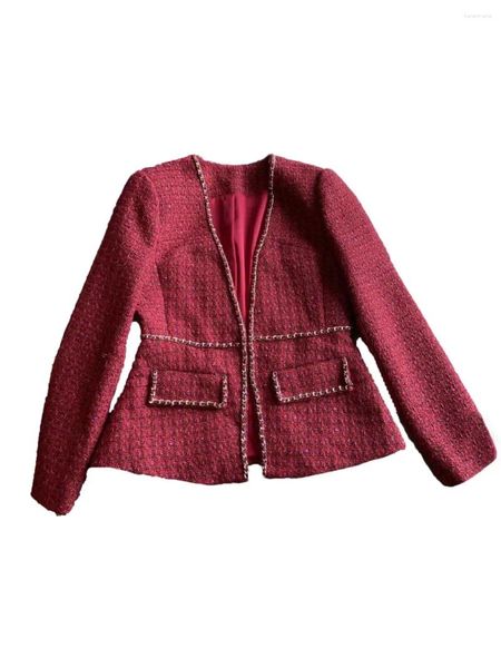 Chaquetas de mujer Chaqueta pequeña de cintura Moda Personalidad avanzada Exquisita Comodidad Versátil 2024 Otoño e invierno 1116