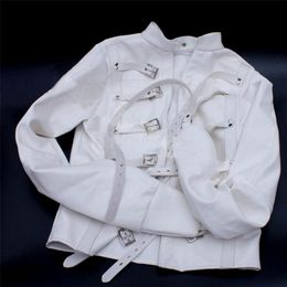 Vestes pour femmes Costume d'asile blanc Brassard de retenue SM LXL 230804