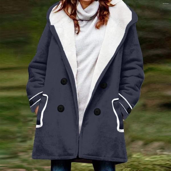 Vestes Femmes Manteau d'hiver pour femmes 2023 Veste de détresse doublée de laine chaude Casual Long Anorak