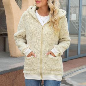 Chaquetas de mujer Abrigos de invierno para mujer Chaqueta de lana Cárdigan de manga larga Sudaderas Ropa de abrigo con solapa frontal abierta