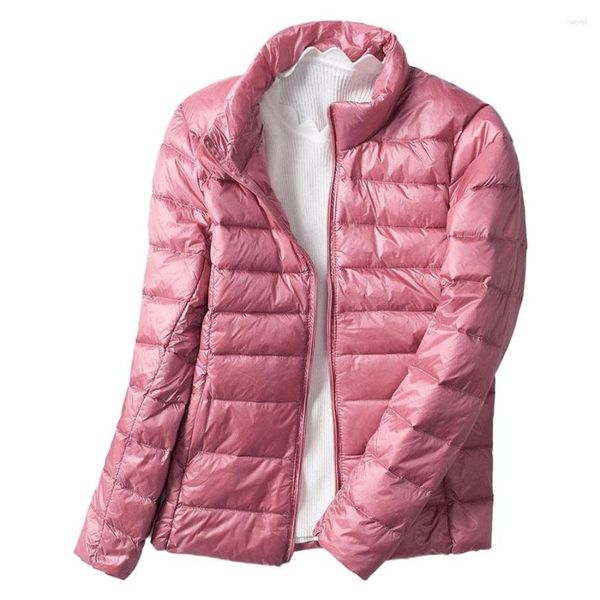 Chaquetas de mujer Chaqueta de invierno para mujer Abrigos cálidos ultraligeros Abrigo delgado de manga larga Parka Mujer Sólido Portabl Outwear