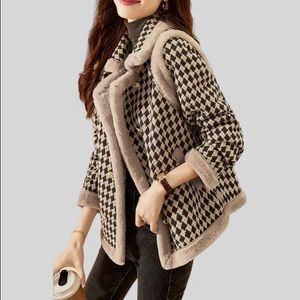 Vestes pour femmes Veste polaire d'hiver Manteau de laine à carreaux Femmes Faux Shearling Manteaux d'extérieur Femme Manteau de fourrure en daim Hommes Chaud Épaissi Bouffée d'agneau Taille asiatique XL-5XL