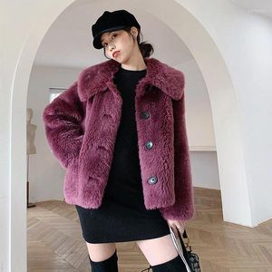 Damesjassen Winter Lamb Fur Lange jas Geavanceerd ontwerp Sense Warm temperament mode meisjes casual dik kort