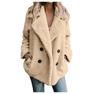 Damesjassen Winter Warm Faux Fur Women Teddy Coat Dames Casual Jacket Fleece Oversized Coats Outdars Casaco Feminino