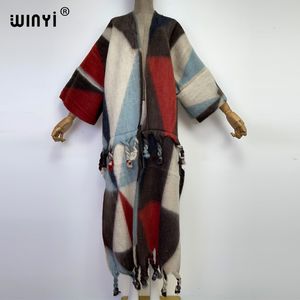 Damesjassen Winyi Winter Winter Women Tassel Cardigan jas