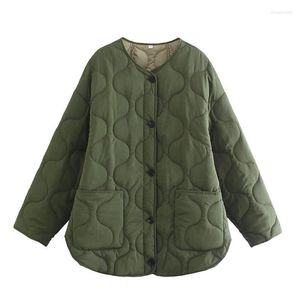 Vestes Femmes Femme Élégant ArmyGreen Manches longues Veste à poitrine unique 2022 Automne Mode Femme O Cou Dames Casual Solide Outwear