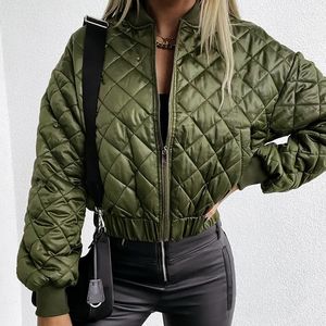 Damesjassen Vrouw Vrouwen Winterkleding 2022 Parka Zwart jas Argyle Zip Up Zipper Parkas Damesjassen