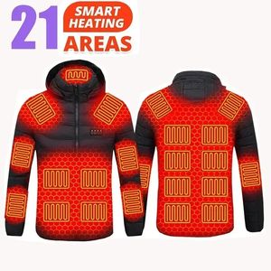 Damesjassen Dames 21 gebieden verwarmde jas Winter Outdoor Elektrische verwarming Jassen Warm Sprots Thermische jas Kleding Verwarmbare katoenen jas 231123