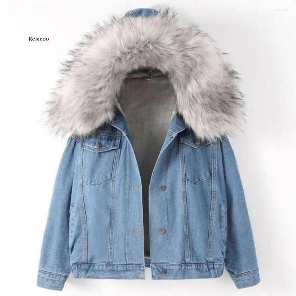 Jackets para mujeres Jacket de mezclilla Women Jean abrigo casual Femenina Femenina de manga larga grues