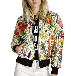 Vestes Femmes Femmes Floral Imprimé Vestes Dames Automne Printemps Zipper Up Bomber Outwear Manches Longues Court Mince Mince Poche Casual Biker Manteaux T221008