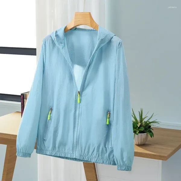 Chaquetas de mujer, chaqueta impermeable para mujer, cortavientos con capucha para mujer, abrigos a prueba de sol a prueba de viento para verano, abrigo fino para senderismo al aire libre WE989