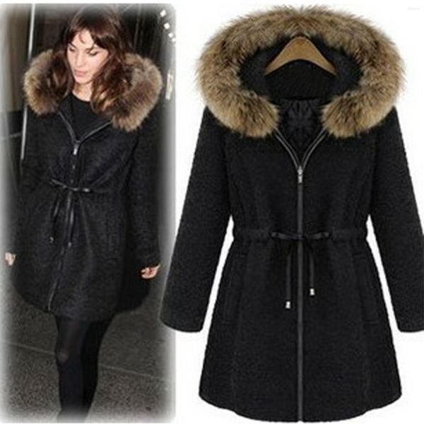 Vestes pour femmes femmes Long polaire manteau amour est l'enfer veste cordon taille à capuche vêtements d'extérieur solides hiver femmes décontracté chaud