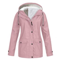 Vestes pour femmes automne hiver Plus velours veste extérieure coupe-vent imperméable alpinisme manteau à capuche 230202