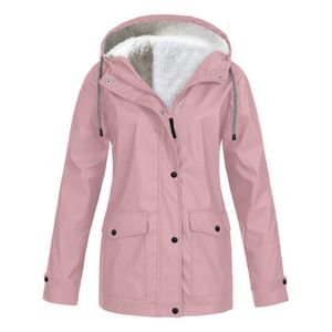 Vestes femme automne hiver Plus velours veste extérieure coupe-vent imperméable alpinisme manteau à capuche 230427