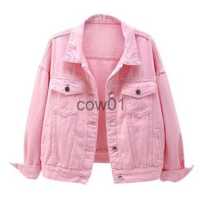 Vestes pour femmes Veste en jean pour femme Printemps Automne Manteau court Rose Jean Vestes Casual Tops Violet Jaune Blanc Tops Lâche Lady Survêtement KW02 J230726