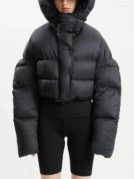 Vestes pour femmes femmes court épaissi doudoune à capuche fermeture éclair mode à manches longues 2023 hiver dames manteau