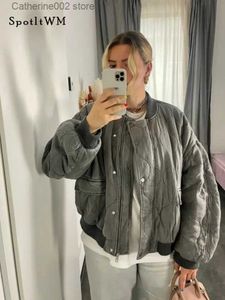 Women's Solid Loose Cotton Jackets with Zipper, Casual Long Sleeve Oversized Jacket with Pockets