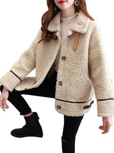 Women's Jackets Women Spring lamb fleece sweater Coat Female Thicken Warm Jacket Loose Casual all-match thick fur one plush Cardigans 231116