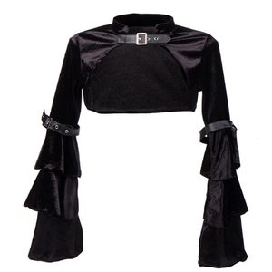 Vestes pour femmes Femmes Steampunk Corset Veste Médiévale Victorienne Rétro Gothique Noir Shrug Bolero Manches Longues Mini ManteauFemmes