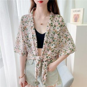 Chaquetas de mujer Mujeres Verano Media manga Encogimiento de hombros Impresión Gasa Bolero Capa nupcial Noche Vestido de fiesta formal Chales y abrigos SS-38Mujeres