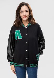 Vestes pour femmes Femmes Varsity College Veste Baseball Bomber Veste Vintage Sweat Casual Unisexe Streetwear Manteaux avec Patch 230615