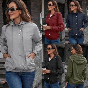 Chaquetas de mujer Cortavientos ligero impermeable impermeable chaqueta deportiva con capucha al aire libre