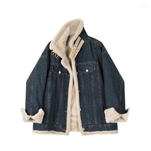 Damesjassen Denim damesjas Mode Dames Faux Fleece gevoerde wollen jassen en mengsels Warme kleding Bontkraag Overjas Uitloper