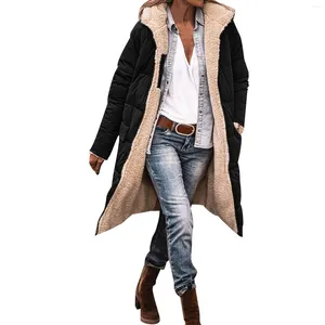 Vestes pour femmes Femmes Mode Casual Zip Up Veste avec poches Sweat à capuche en polaire Hiver Réversible Teddy Manteau Vêtements d'extérieur Nylon Femmes