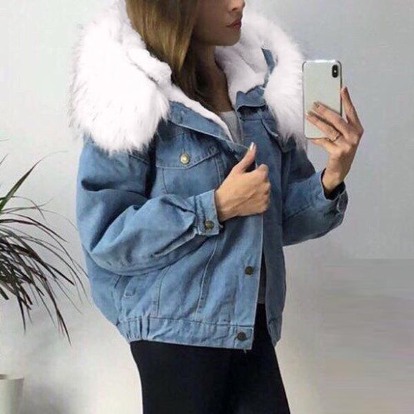 Chaquetas para mujer Chaqueta forrada con forro polar para mujer Abrigo engrosado Cálido H Manga larga Invierno Negro Leopardo Trim Anorak FleeceMujeres