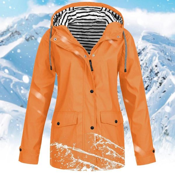 Vestes Femmes Femmes Coupe-vent Zip Up Cordon imperméable avec poches Mode Couleur Solide Veste de pluie capuche légère Streetwears L5