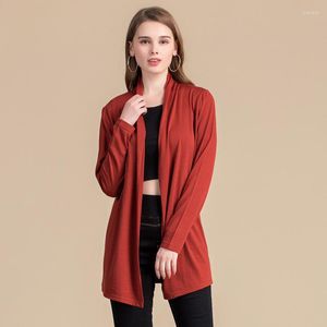 Vestes pour femmes Cardigan en laine veste chaude mi-longue Version coréenne pull ample tricoté