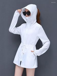 Vestes pour femmes wyblz à capuche légère veste sol-écran femme été coréen mi-longueur uv protection uv manteaux femelles