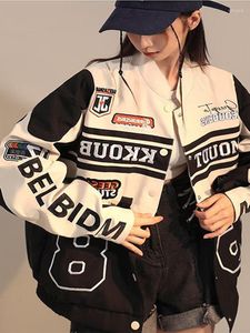 Chaquetas de Mujer Y2K extraíble motocicleta Mujer American Vintage abrigos de gran tamaño Mujer Harajuku Racing Outwears señoras Abrigo Mujer