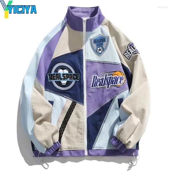 Chaquetas de mujer YICIYA Varsity Mujeres Púrpura Bordado Coreano Abrigo de béisbol de gran tamaño Vintage Trajes de moda Bomber Invierno