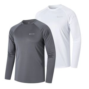 Damesjassen ZengVee 2-pack Heren met lange mouwen UPF 50 Rash Guards Duiken UV-bescherming Losvallend Zwemmen Sneldrogend Surfen T-shirt 231101