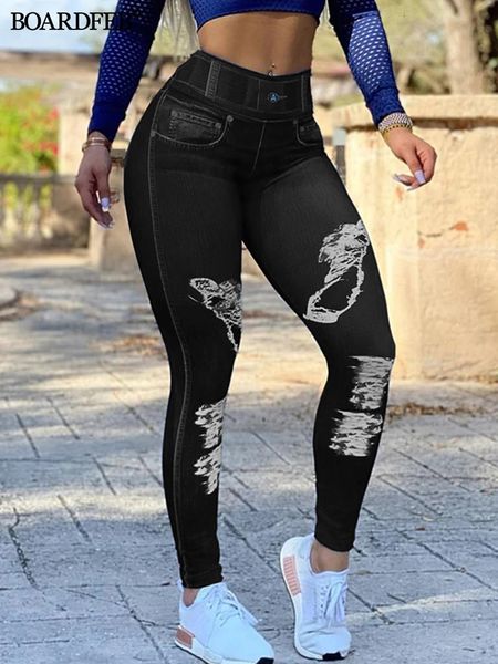 Jean pour femmes Faux Jeans sans couture Leggings de levage des fesses pantalons longs casual taille haute maigre solide Yoga élastique crayon serré 231113