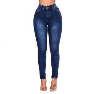 Jean femme pantalon taille haute slim Sexy bleu maman crayon bouton mouche Vintage coton Denim pour femme femme 231206