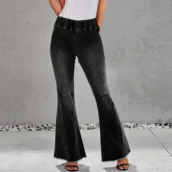 Jeans pour femmes 1946 Leggings Femmes Mode Lavage à l'eau High Elastic Rockery Denim Pantalon évasé Boot Cut pour