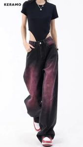 Jeans pour femmes 2023 American Vintage Grunge taille haute pantalon droit décontracté Baggy Y2K jambe large style streetwear denim pantalon 231102