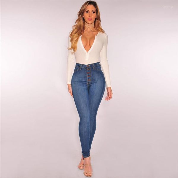 Jeans pour femmes 2023 Modèles d'explosion Grande taille Mode féminine Taille haute Stretch Slim Denim Pieds Pantalon Long Femme W667