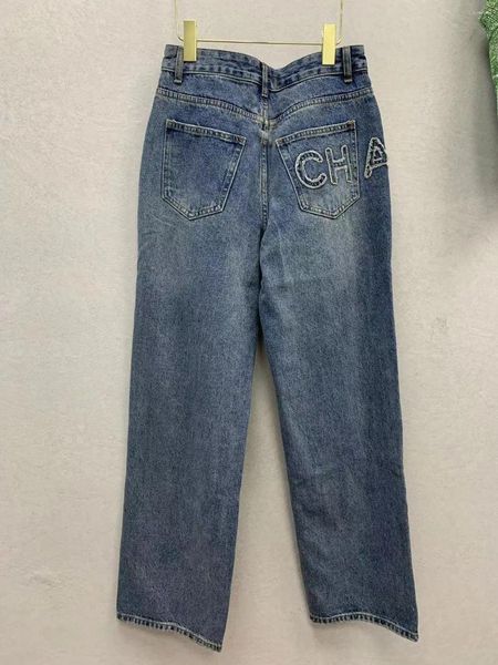 Jeans para mujer 2023 Pegatinas de letras de moda Casual Comfort Calidad Excelente Pierna recta larga KCC